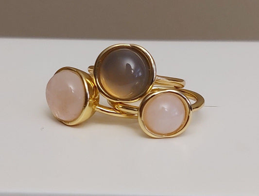 TWIN Ring Rosenquarz